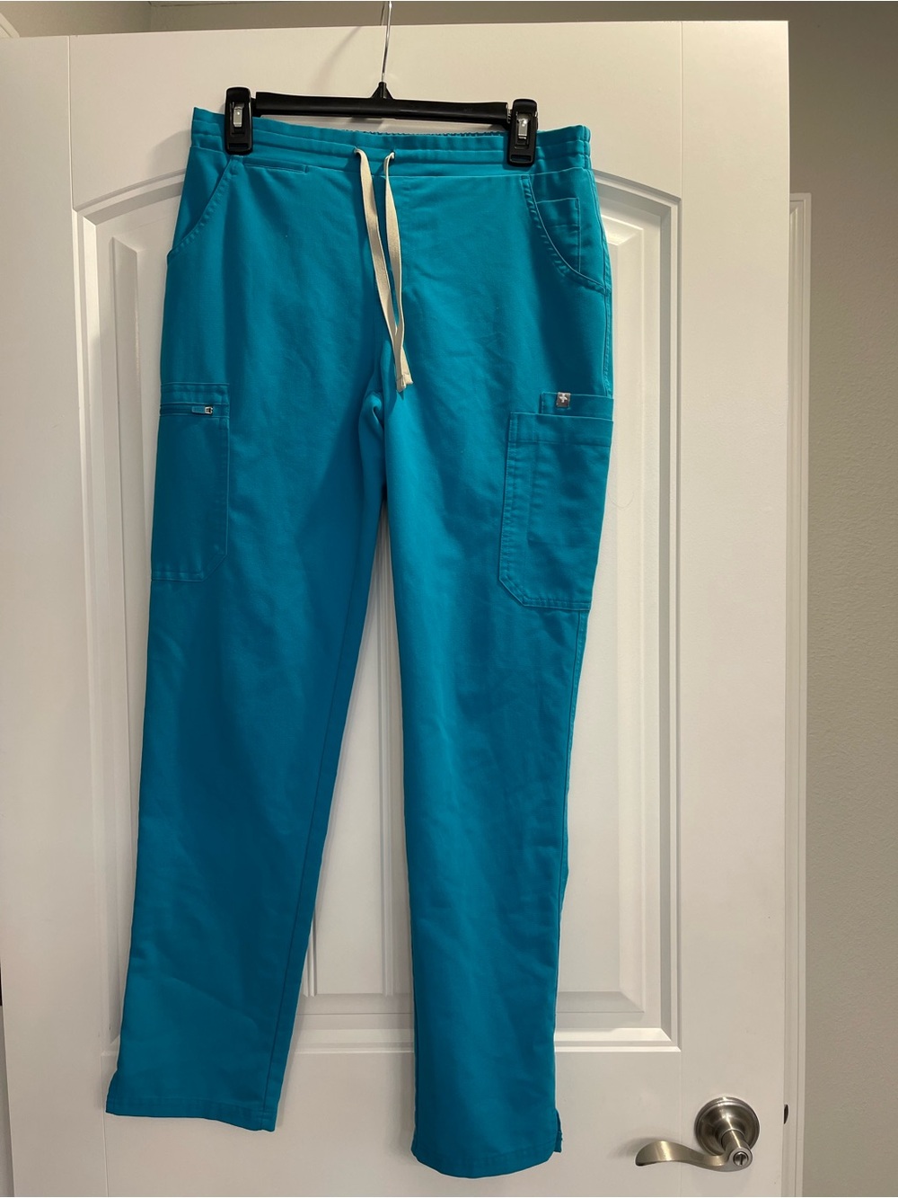 Figs Pants Womens Small Petite Teal Yola Skinny Medical Scrub Bottoms PO1773
